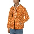 thumbnail image 3 of Goofa Orange Glitter Pattern Mens Full-zip Hoodie, Zip-up Pullover Hooded Sweatshirt, Kangaroo Pocket Hoodie Ideal for Daily Wear, Travel, and Home-X-Large, 3 of 5