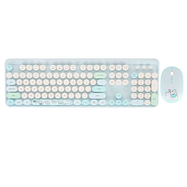 Gaming Keyboard, 104 Keys Battery Powered 1600 DPI Cordless Computer Keyboard and Mouse Combo, Auto Sleep Gaming Keyboard and Mouse Set for for OS X