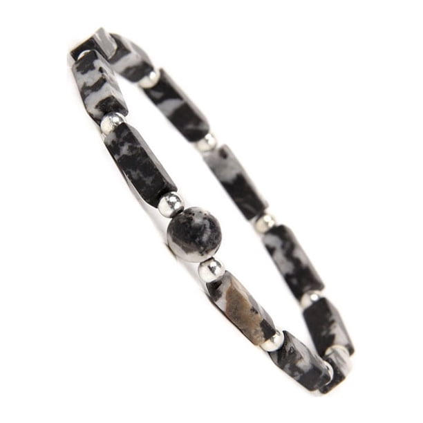 Guardurnaity de cristal para mujer, brazalete de cadenas de cuentas redondas, decoración sencilla a la moda, joyería para novia, decoraciones para Ropa, zapatos y accesorios Miscelánea Blanco negro