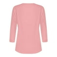 thumbnail image 4 of Mrasaso Up to 60% Off,Women Polyester Top,Women's Fashion 3/4 Sleeved Blouse T-shirt Casual Top,Easygoing and Chic for Casual DaysPink L, 4 of 9