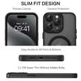 thumbnail image 4 of DOMAVER iPhone 15 Pro Max Case 6.7", Mag-Safe Compatible, Translucent Matte Shockproof Protective Cover, Black, 4 of 9