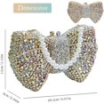 thumbnail image 5 of StyleSack Handmade Rhinestone Bow Clutch - Pearl Chain Evening Purse for Women Wedding Party, 5 of 5