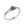 thumbnail image 2 of Irish Shamrock Celtic Knot 3-Leaf Clover Sterling Silver Narrow 5mm Pinky Ring, 2 of 4
