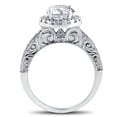 thumbnail image 2 of Pompeii Certified 2Ct Diamond Halo Engagement Ring Antique 14k White Gold Lab Grown, 2 of 5