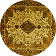 thumbnail image 1 of Ahgly Company Indoor Round Medallion Yellow Traditional Area Rugs, 6' Round, 1 of 4