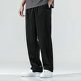 thumbnail image 2 of ZRBYWB Men's Pants Men Spring Autumn Fashion Casual Casual Pants Solid Color Straight Loose Sweatpants Corduroy Casual Pants Work Pants For Men, 2 of 5