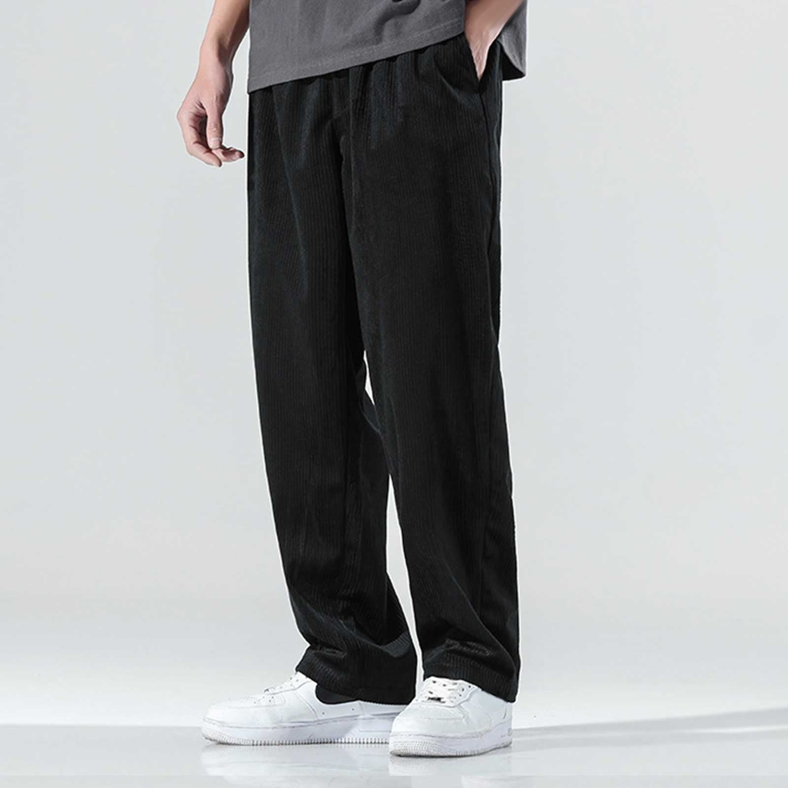 Pmuybhf Male Ripped Jeans Mens White Men s Spring And Autumn Fashion Casual Casual Pants Solid Color Straight Loose Sweatpants Casual Pants Jeans For