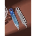 thumbnail image 5 of Sunyuer Rhinestone Tassel Wedding Bridal Dangle Earrings Sparkly Drop Crystal Earrings Long Dangle Costume Jewelry, 5 of 5