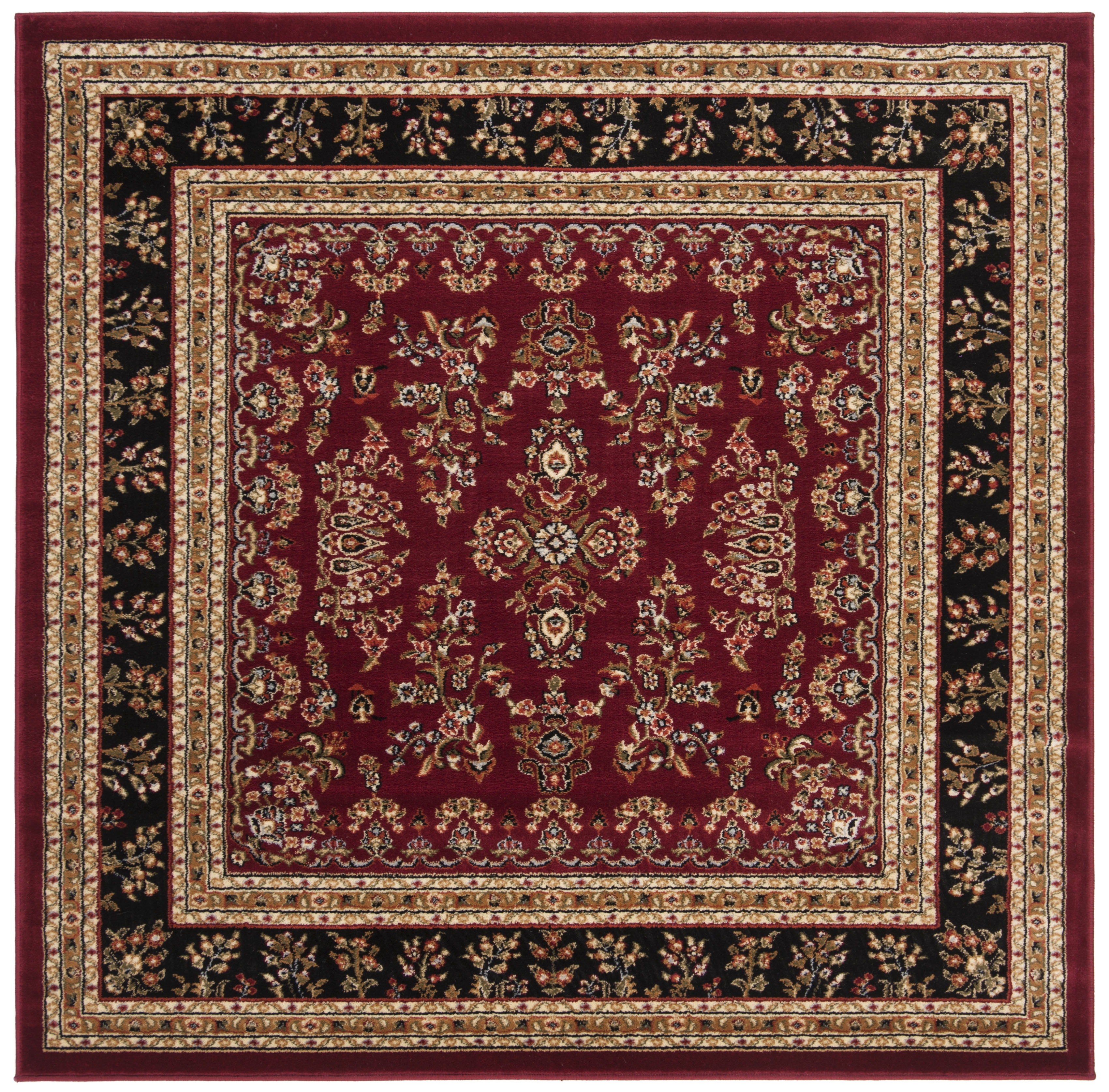 Safavieh Lyndhurst Isadora Floral Area Rug, Red/Black, 5'3" x 5'3" Square