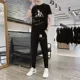 thumbnail image 3 of Ropa para hombre, trajes deportivos estampados, ropa deportiva, camisetas, pantalones gráficos para hombre, conjuntos, chándal blanco, top informal, moda, corte regular, barato, 3 of 5