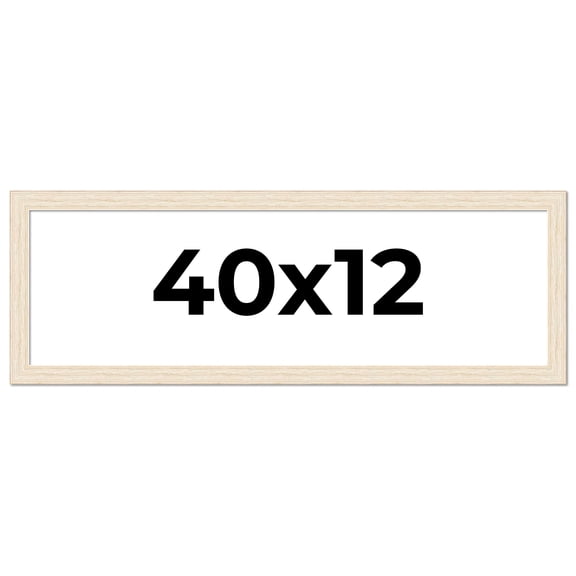 40x12 Frame White Barnwood Picture Frame Includes UV Acrylic Plexiglass, Acid Free Foam Backing