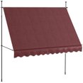 thumbnail image 1 of Outsunny 10' x 4' Retractable Awning, Freestanding & Non-Screw, Wine Red, 1 of 10