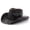 Black, variant on Xijirk Woven Straw Cowboy Hat with Flexible Curved Rolled Brim Indented Crisscross Leather Hatband Breathable Lightweight Headwear for Western Country Concert Cosplay,Black,One Size