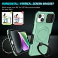 thumbnail image 6 of Allytech Magnetic Case for iPhone 13 with Lens Slide Cover, [Non-Slip] [Military Grade Protection] Slim Shockproof Ring Stand Case Support Wireless Charging, Lightgreen, 6 of 10