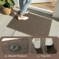 thumbnail image 3 of FEELHOME Door Mats for Inside 32"x47" Non Slip Rubber Welcome Mat for Inside Low-Profile Dirt Trapper Indoor Door Mats for Entryway Absorbent Washable Entry Rug Floor Mats Brown, 3 of 9
