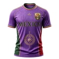 thumbnail image 4 of Mexico 2026 Soccer Cup Jersey for Men, V-Neck Short Sleeve T-Shirt, Retro Cactus & Sun Graphic Sports Soccer Top, Quick Dry Breathable Fan Support Tee, Athletic Casual Summer Shirt 1Pc Purple L, 4 of 4