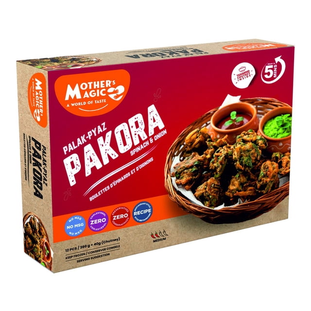 Mother's Magic Palak-Pyaz Pakora (épinards et oignons) 400G Pakora épinards et oignons 400 g surgelée prête à cuire
