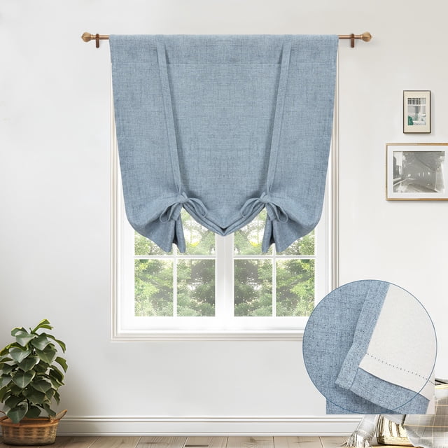 Cortina DriftAway con forma de globo romano, térmica, 64 x 119 cm, color azul