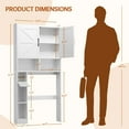 thumbnail image 2 of SELOOYE Over The Toilet Storage Cabinet with 2 Barn Doors, Toilet Paper Holder Stand, Adjustable Shelves, White, 2 of 8