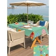 thumbnail image 4 of Outdoor Tablecloth with Umbrella Hole and Zipper, Spring Easter Rectangle Table Cloth 52x70 Inch Waterproof Tablecloth, Bunny Colorful Eggs Floral Green Picnic Table Cover for Patio Camping, 4 of 7
