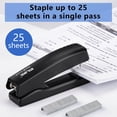 thumbnail image 5 of Desk Stapler, 2 Pack with 2000 Staples and Staple Remover, 25 Sheet Capacity, Non-Slip Base Black for Office, Home, 5 of 7