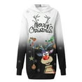 thumbnail image 3 of Chandail de Noël pour Femmes, Veste à Capuche, Cardigan Chaud à Col Rond, Manches Longues, Chandail de Noël, Fermeture Mi-Longue, Imprimé de Vacances, 3 of 5