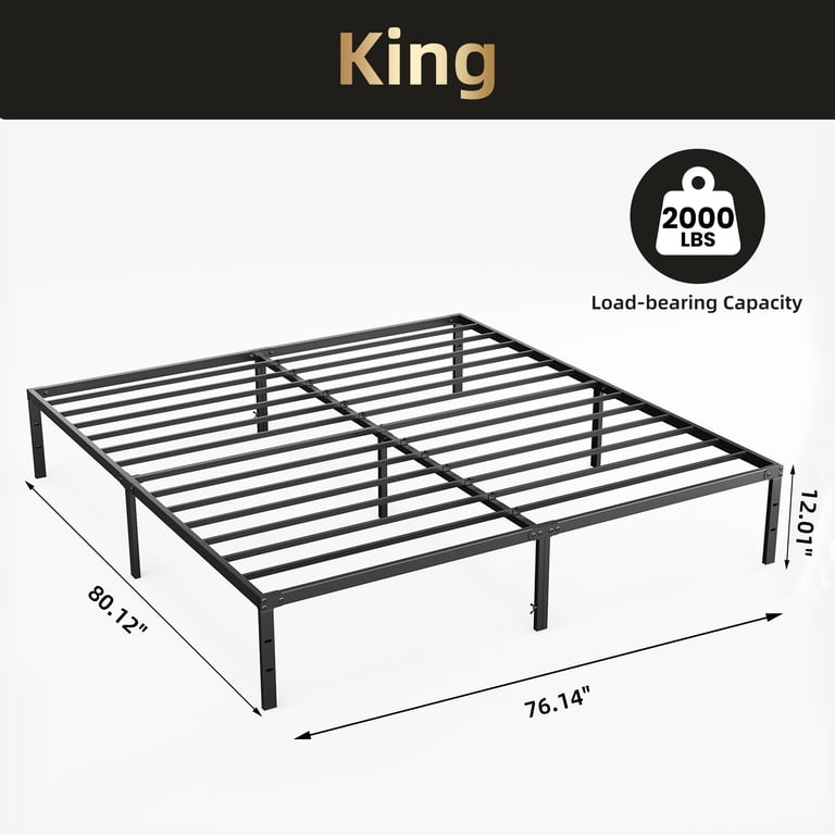 EDX 12" Metal Platform Bed Frame, King photo 6