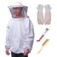 thumbnail image 3 of Traje De Apicultura Conjunto De Herramientas Traje Transpirable Chaqueta Guantes De Manga Larga Abeja Colmena Cepillo J Gancho Colmena 4 Uds Monstrate TO002209-00, 3 of 5