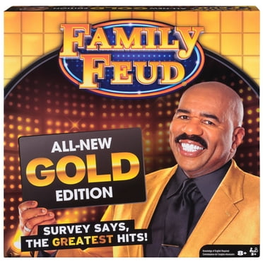 Family Feud Game, All-New Gold Edition Steve Harvey Board Game for Hilarious Family Fun, Kids Games, Family Games for Game Night, Ages 8 