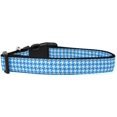 thumbnail image 3 of Pet Dog  Cat Nylon Collar or Leash, "Houndstooth Blue", 3 of 3