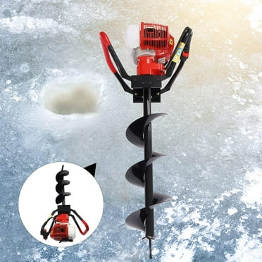 43cc 1.7HP Gasoline Post Hole Digger, Pneumatic Vertical Post Hole Digger, Vertical Auger with 8-inch Auger Bit for High-Efficiency Ground Drilling