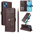 thumbnail image 1 of FOXDOCK Funda tipo Cartera para iPhone 14 Plus – Cubierta de Cuero PU con Múltiples Ranuras, Bolsillo para Efectivo y Correa de Muñeca, 1 of 6