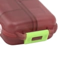 thumbnail image 4 of Yajisi 7‑Day Portable Medicine Organizer, 10‑Compartment Waterproof Plastic Case with One‑Button Lock, Compact Travel Capsule, Purple, 4 of 9