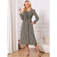 thumbnail image 5 of DARING DIVA Women's Leopard Print Long Sleeve Ruffle Tie Dress XL Apricot, 5 of 8