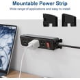 thumbnail image 3 of Wall Mount Power Strip Black, 4 Outlet Mountable Power Strip with Switch, 6ft Flat Plug Extension Cord for Home, Office, and School, ETL Listed (6ft, 4 Outlets), 3 of 3