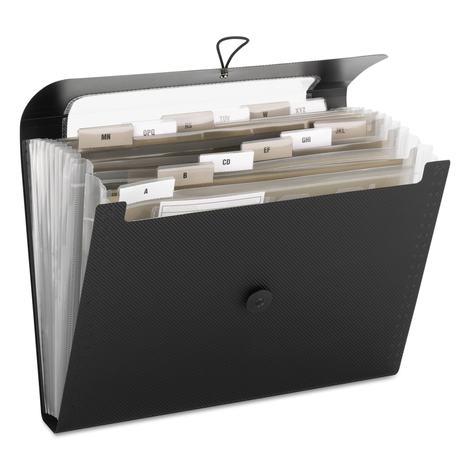 Smead Step Index Organizer 12 Pockets w/Cord Black Letter (70901)