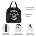 thumbnail image 3 of Rateoe Black White Hat Skull Pattern Insulated Lunch Bag with Thick Aluminum Foil Lunch Tote Bag with Front Pocket for Men and Women, Ideal for Work, School, Picnics, and Travel, 3 of 5