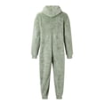 thumbnail image 5 of Men Artificial Wool Long Sleeve Pajamas Casual Solid Color Zipper Loose Hooded Jumpsuit Pajamas Casual Winter Warm Rompe 1 Piece Suit On Sleepwear, 5 of 6
