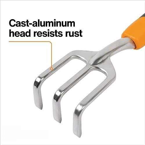 Ergo Cultivator for Digging, Aerating Soil, and Weeding, Heavy Duty Garden Tool with Hanging Hole