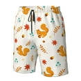 thumbnail image 6 of Uemuo Squirrel Maple Leaves And Nuts Pattern Men's Swim Trunks Hawaiian Beach Bathing Suit Swimsuits Beach Quick-Dry Shorts with Pockets-, 6 of 9