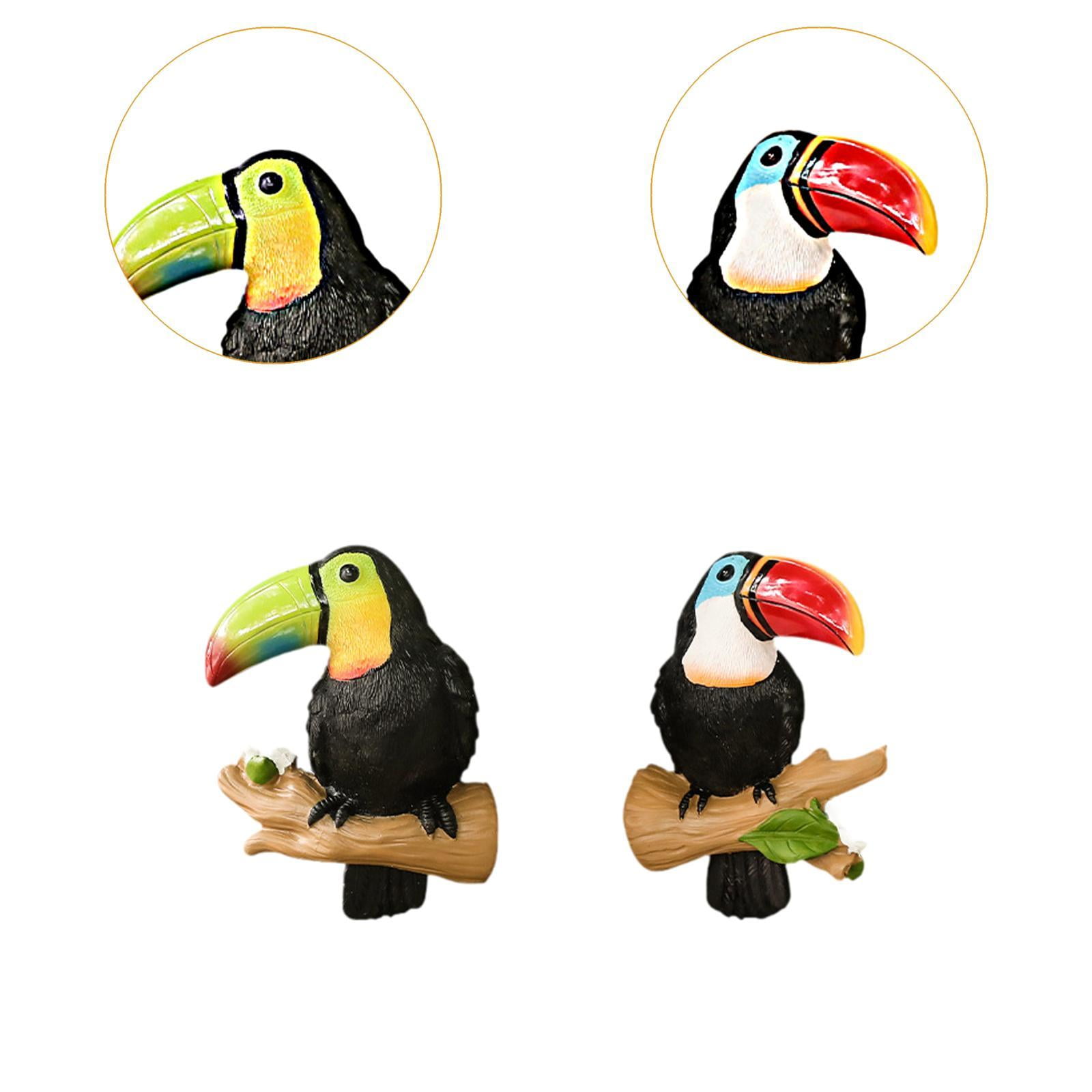 figatia 2 Pieces Parrot Tree Hugger Garden Statue Bird Sculpture for Landscape Porch