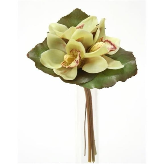 Distinctive Designs DP-702-LTGR DIY Flower Light Green Cymbidium Orchid Bouquet - Pack of 12