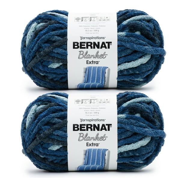 Bernat® Blanket Extra™ 7 Jumbo Polyester Yarn, Teal Dreams 10.5oz/300g, 97 Yards (2 Pack