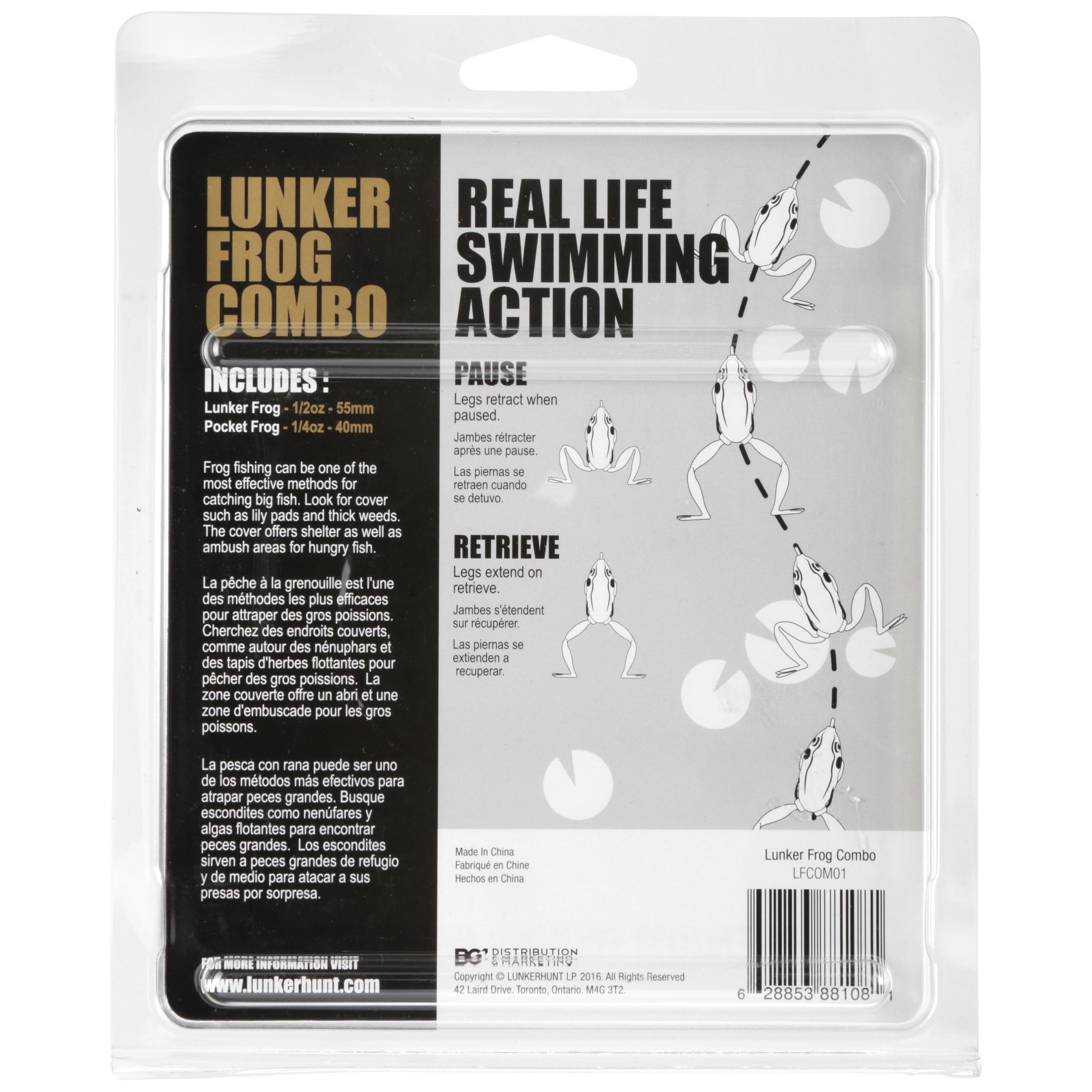 (2 pack) Lunkerhunt Topwater Frog Combo Assortment - 3 Pieces,Soft Baits,Fishing Lures