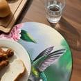 thumbnail image 3 of Green Hummingbird Round 13 Inch Placemats Set of 8, Spring Summer Pink Flower Leaf HeatResistant Non Slip Place Mats for Dining Table, Wipeable Braided Kitchen Table Mats for Housewarming, 3 of 9