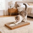 thumbnail image 2 of huayou Thickened Corrugated Cat Scratcher Pad, Durable Cardboard Board for Indoor Cats, Furniture Protector and Rest Spot with Mouse Design, 17.7 x 8.6 x 1.3 inch, 2 of 6