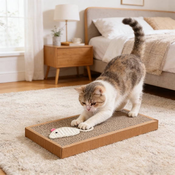 Cat Scratcher Cardboard,Natural Sisal Cat Scratch Mat,Cat Scratching Board, Wall/Floor Mountable, Helps Cats Trim Nails and Protect Furniture