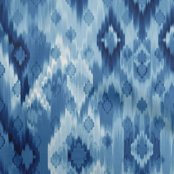 oneOone Silk Tabby Blue Fabric Flame Stitch Quilting Supplies Print Sewing Fabric By The Yard 42 Inch Wide