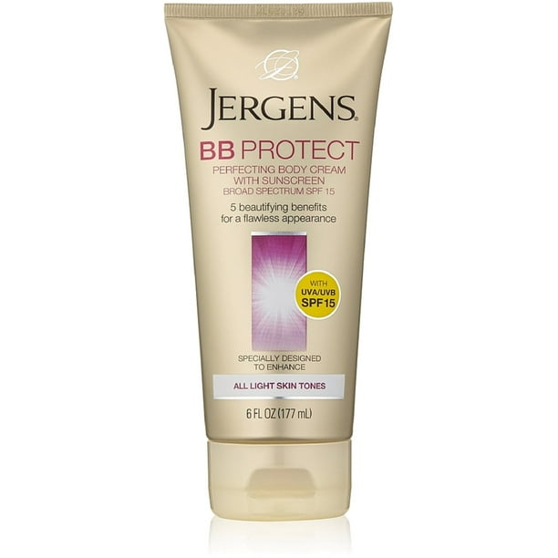 hek Harnas Ervaren persoon Jergens BB Protect Perfecting Body Cream with Sunscreen, All Light Skin  Tones 6 oz (Pack of 6) - Walmart.com