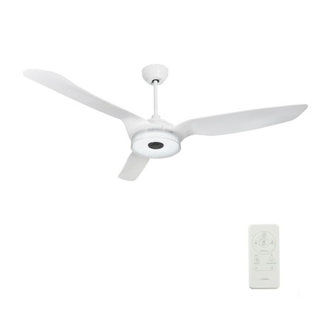 

56 3-Blade Outdoor Smart Ceiling Fan with Light and Remote 6900 CFM Airflow White